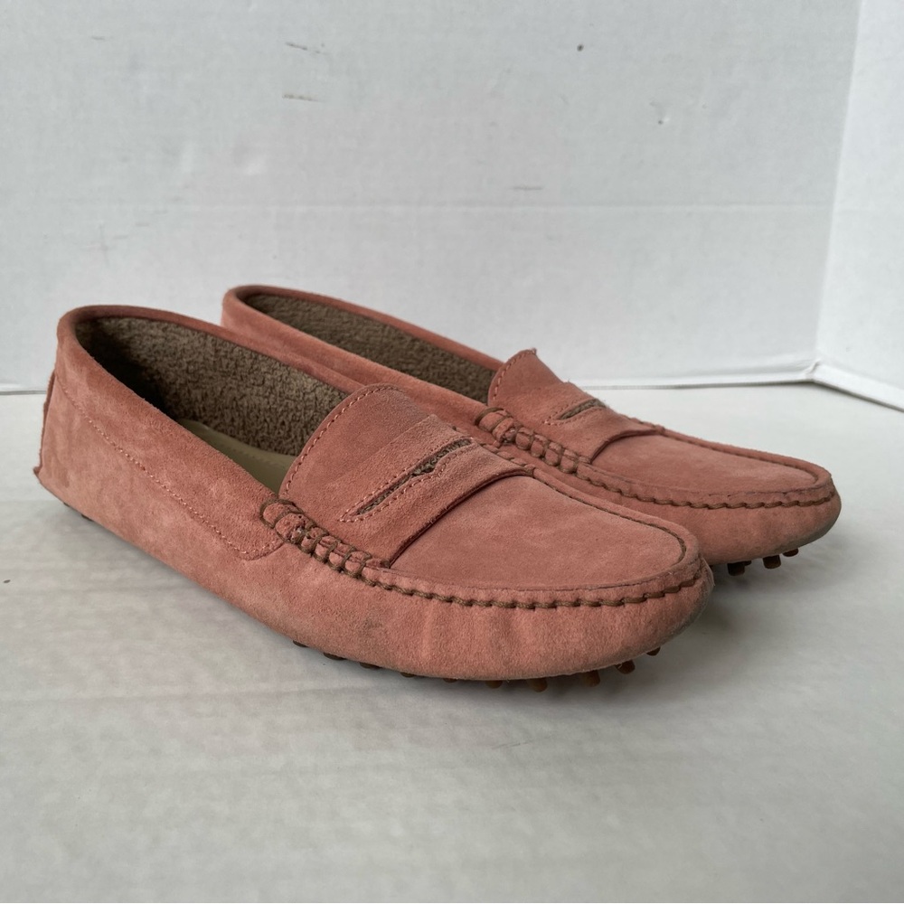 Manolo Blahnik Pink Suede Drivers Driving Shoes Moccasins 39 Preppy Feminine